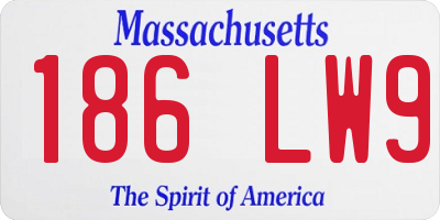 MA license plate 186LW9