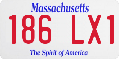 MA license plate 186LX1