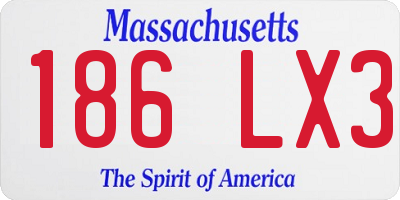 MA license plate 186LX3