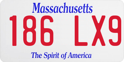 MA license plate 186LX9