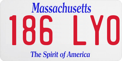 MA license plate 186LY0
