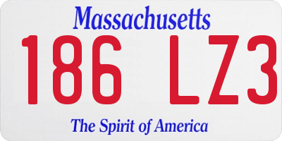 MA license plate 186LZ3