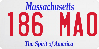 MA license plate 186MA0