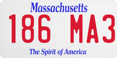 MA license plate 186MA3