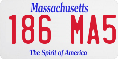 MA license plate 186MA5