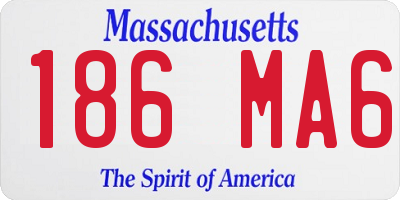 MA license plate 186MA6