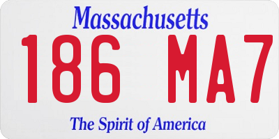 MA license plate 186MA7