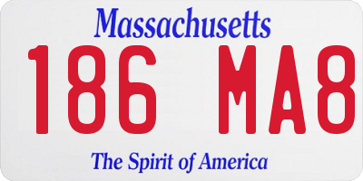 MA license plate 186MA8