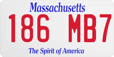 MA license plate 186MB7