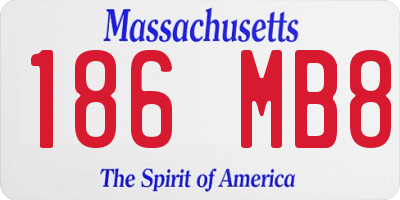 MA license plate 186MB8