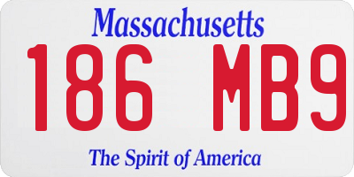 MA license plate 186MB9