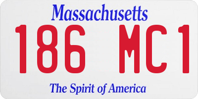 MA license plate 186MC1