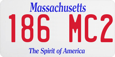 MA license plate 186MC2