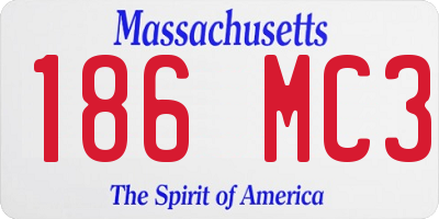 MA license plate 186MC3
