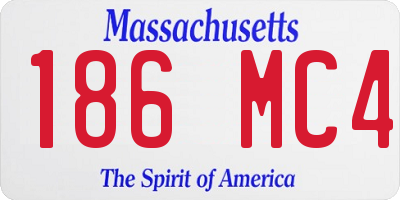 MA license plate 186MC4