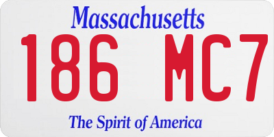 MA license plate 186MC7