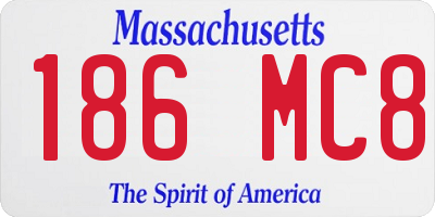 MA license plate 186MC8