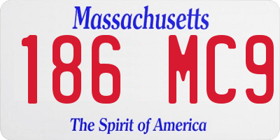 MA license plate 186MC9