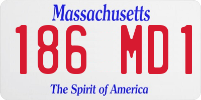 MA license plate 186MD1