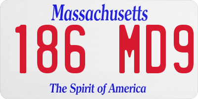 MA license plate 186MD9