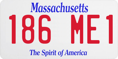 MA license plate 186ME1