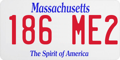MA license plate 186ME2