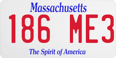 MA license plate 186ME3