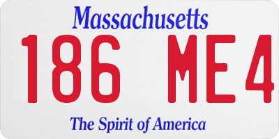 MA license plate 186ME4