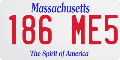 MA license plate 186ME5