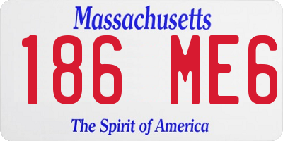 MA license plate 186ME6