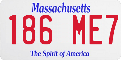 MA license plate 186ME7