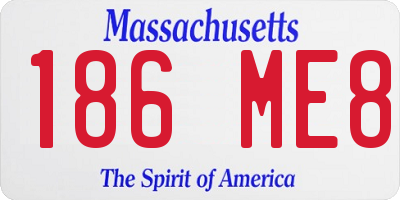 MA license plate 186ME8
