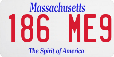 MA license plate 186ME9