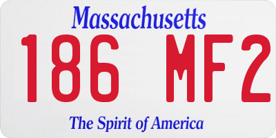 MA license plate 186MF2