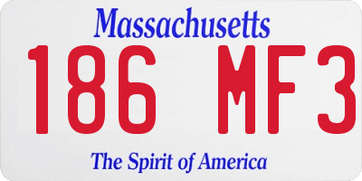 MA license plate 186MF3
