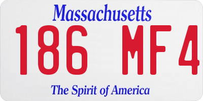 MA license plate 186MF4