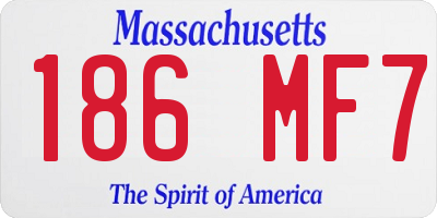 MA license plate 186MF7