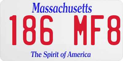 MA license plate 186MF8