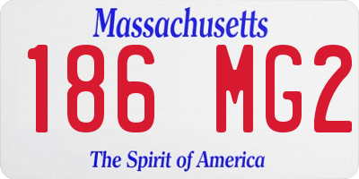 MA license plate 186MG2