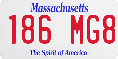 MA license plate 186MG8