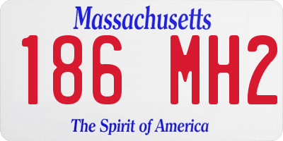 MA license plate 186MH2