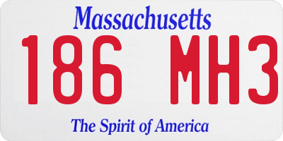 MA license plate 186MH3