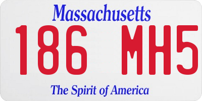 MA license plate 186MH5