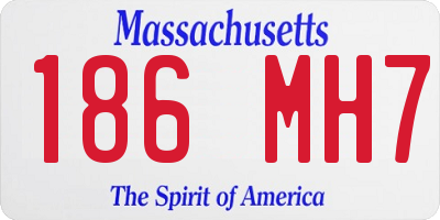 MA license plate 186MH7