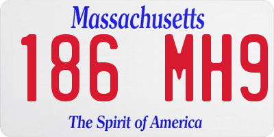 MA license plate 186MH9