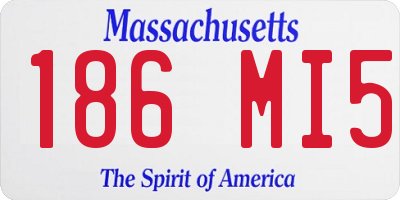 MA license plate 186MI5