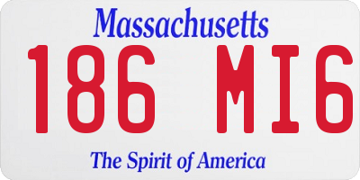 MA license plate 186MI6