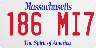MA license plate 186MI7