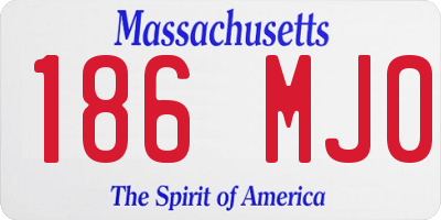 MA license plate 186MJ0
