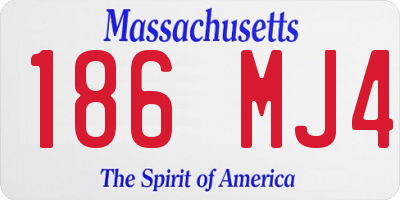 MA license plate 186MJ4